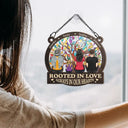 Memorial, Family - Memorial Family Tree Of Life Rooted In Love Always In Our Hearts - Personalized Window Hanging Suncatcher Ornament