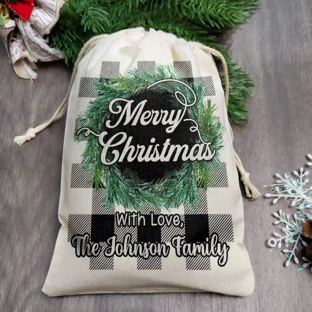 Family - Merry Christmas Family Name - Personalized Favor Bag