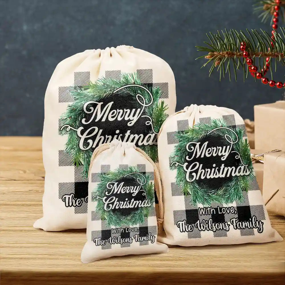 Family - Merry Christmas Family Name - Personalized Favor Bag