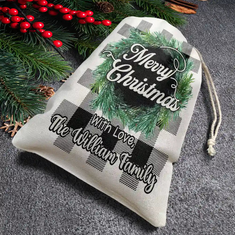 Family - Merry Christmas Family Name - Personalized Favor Bag