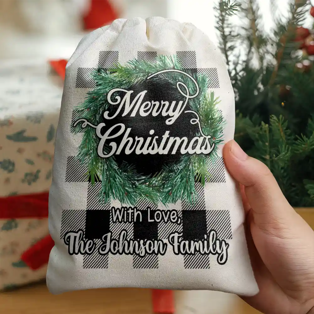 Family - Merry Christmas Family Name - Personalized Favor Bag