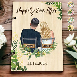 Gift For Couples, Gift For Husband, Gift For Wife, Wedding - Happily Ever After Wedding Couple - Personalized Card Keeper, Card Holder