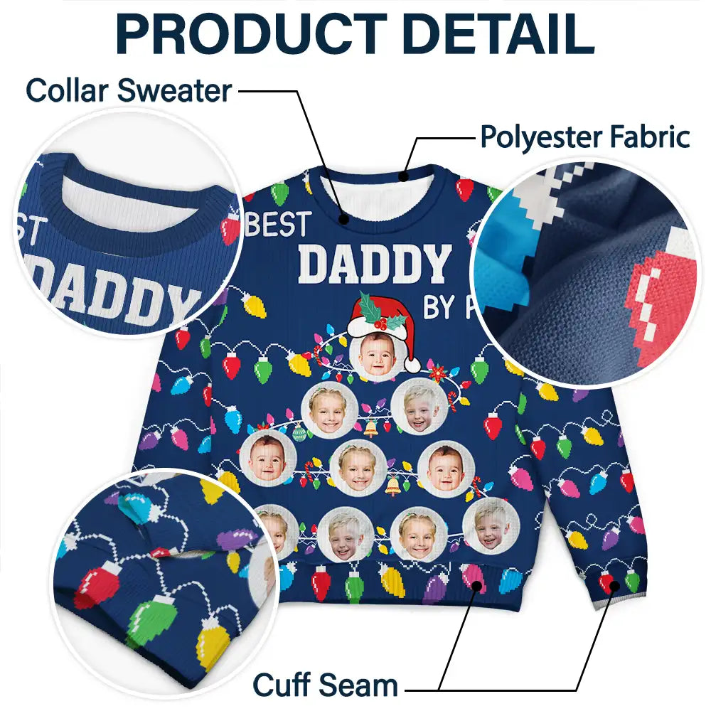 Golf, Gift For Men, Gift For Father, Gift For Grandpa - Custom Photo Best Daddy By Par - Personalized Unisex Ugly Sweater