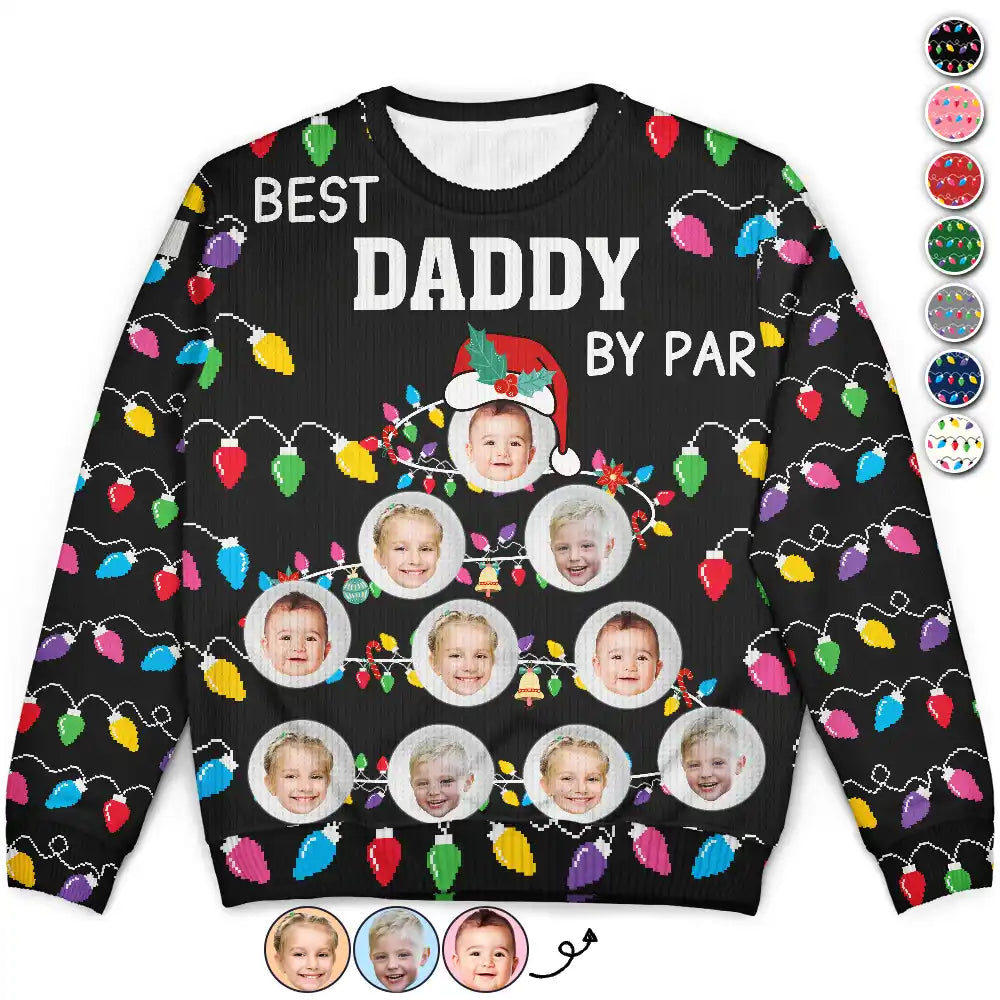 Golf, Gift For Men, Gift For Father, Gift For Grandpa - Custom Photo Best Daddy By Par - Personalized Unisex Ugly Sweater