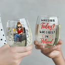 Retirement - I Don't Give A Sip Retired - Personalized Stemless Wine Glass