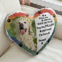 Custom Photo Dog Cat Pet Memorial When You Miss Me Hug This Pillow - Personalized Heart Shaped Pillow