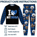 Pet Lovers, Dog Lovers, Cat Lovers - Custom Photo I Love My Dog Cat Pet - Personalized Unisex Pajamas Set
