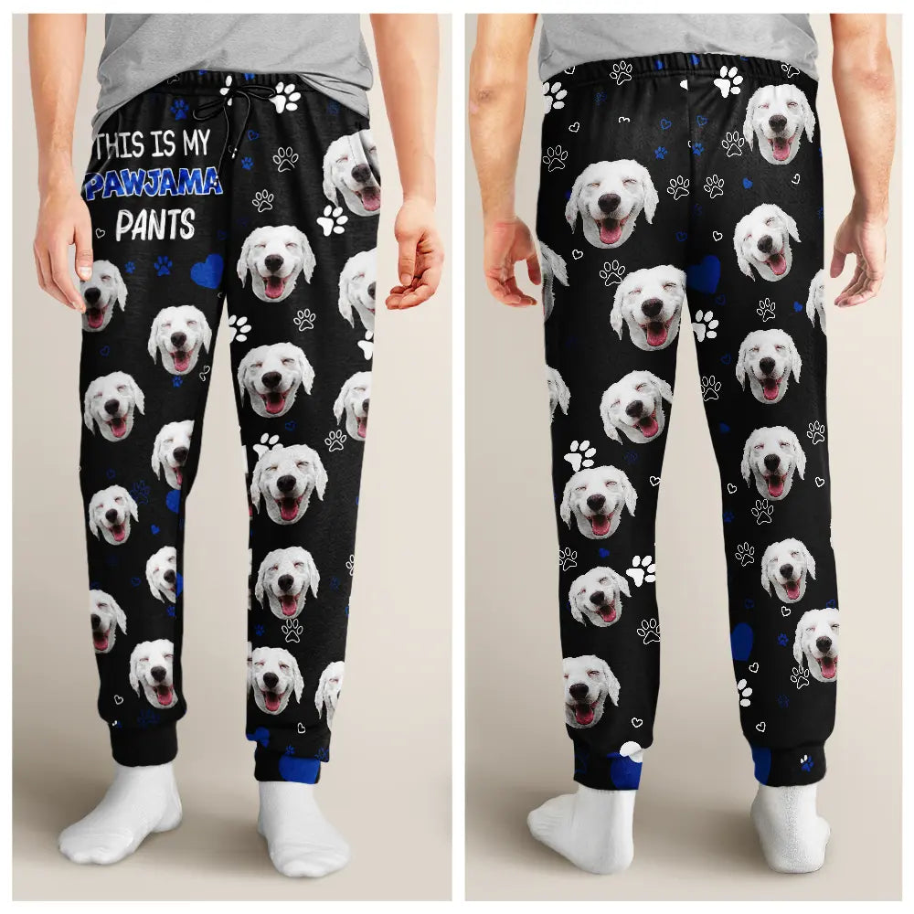 Pet Lovers, Dog Lovers, Cat Lovers, Gift For Yourself, Gift For Women, Gift For Men - Custom Photo Dog Cat Pet This Is My Pawjama Pants - Personalized Pajama Pants