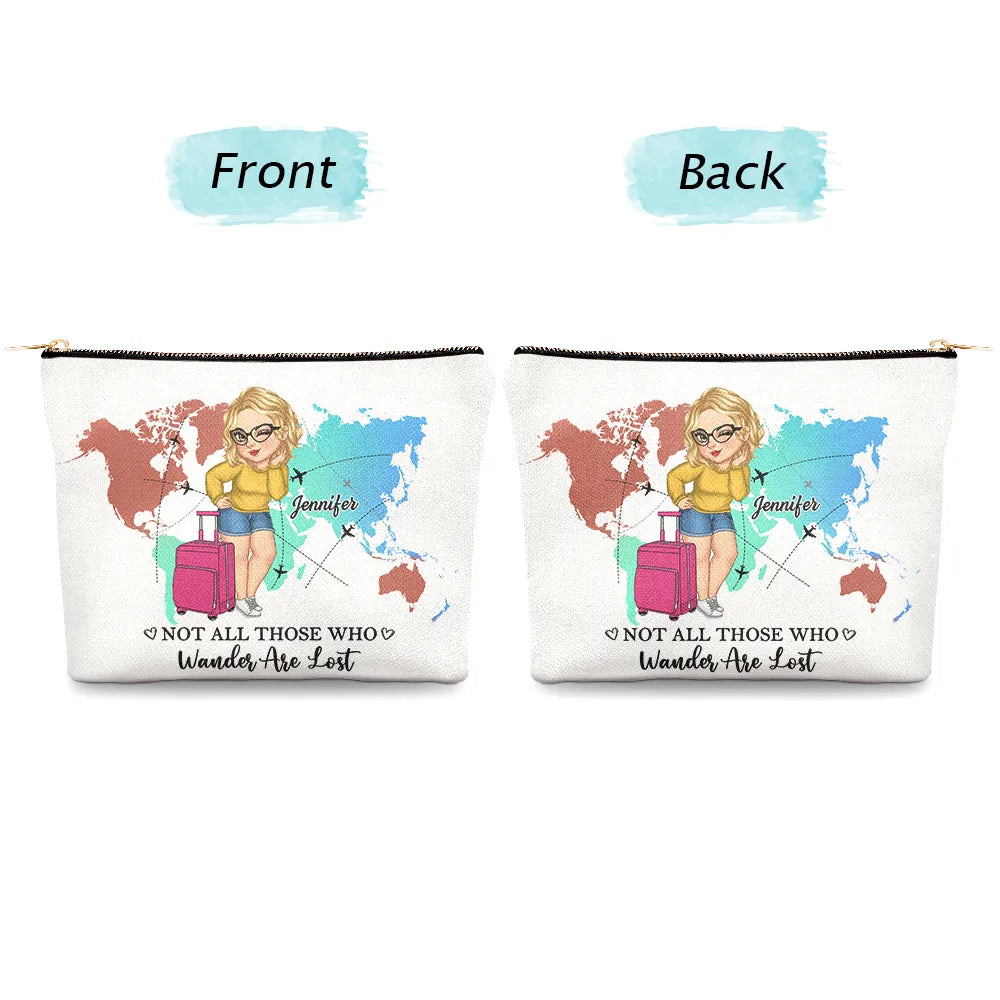 Travel, Gift For Yourself, Gift For Women - Excuse Me While I Travel The World - Personalized Cosmetic Bag
