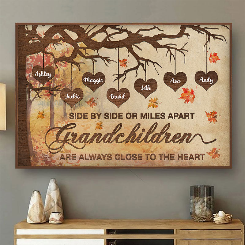 Grandchildren Always Close To The Heart - Gift For Grandparents - Personalized Custom Poster