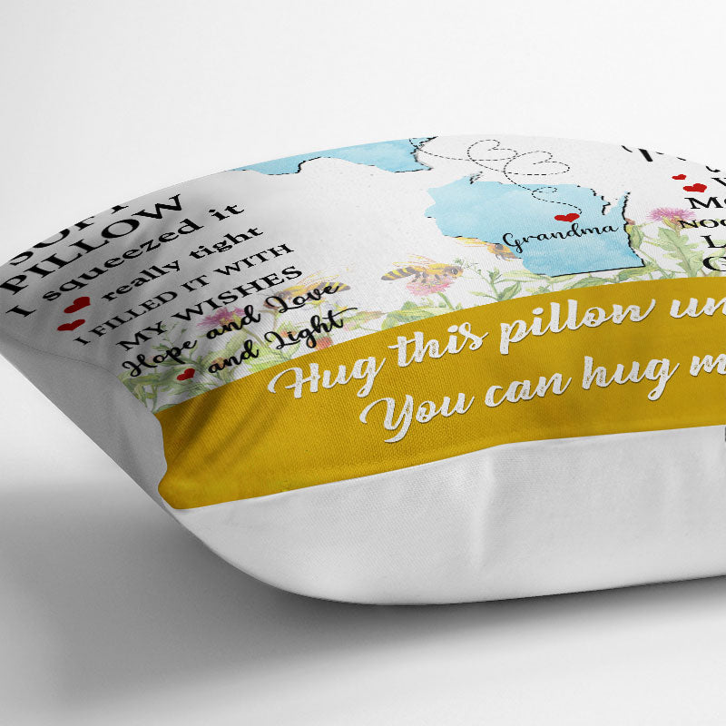 I Hug This Soft Pillow - Gift For Grandkids - Personalized Custom Pillow