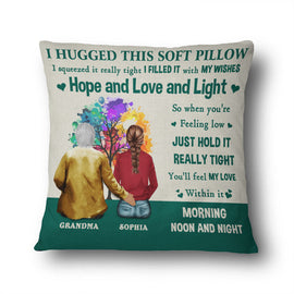 I Hug This Soft Pillow - Gift For Grandparent, Grandkid - Personalized Custom Pillow