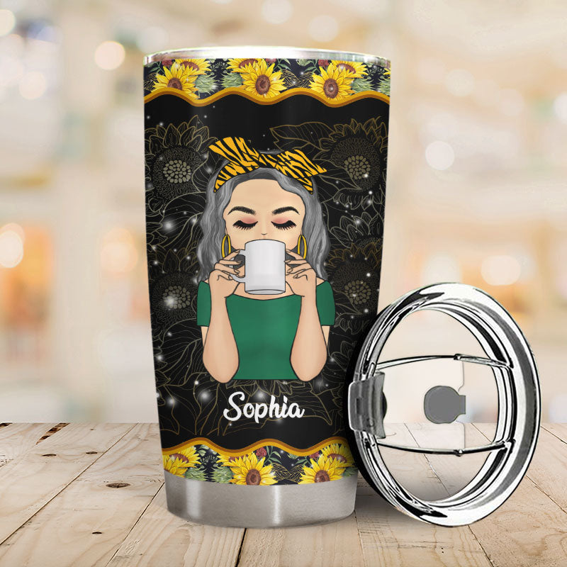 She's A Sunflower Strong And Bold - Gift For Women - Personalized Custom Tumbler