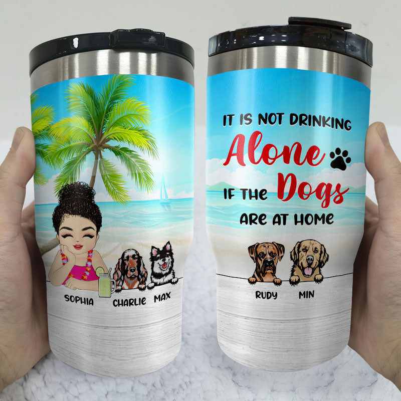 It Is Not Drinking Alone - Gift For Dog Lovers - Personalized Custom Triple 3 In 1 Can Cooler