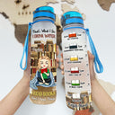 I Drink Water I Read Books - Gift For Book Lovers - Personalized Custom Water Tracking Bottle