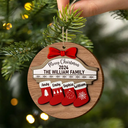 Merry Christmas Stocking Family - Christmas Gift For Family - Personalized 2-Layered Wooden Ornament