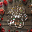 Paw Shape Merry Woofmas Funny Cartoon Dogs - Christmas Gift For Dog Lovers - Personalized Custom Shaped Acrylic Ornament