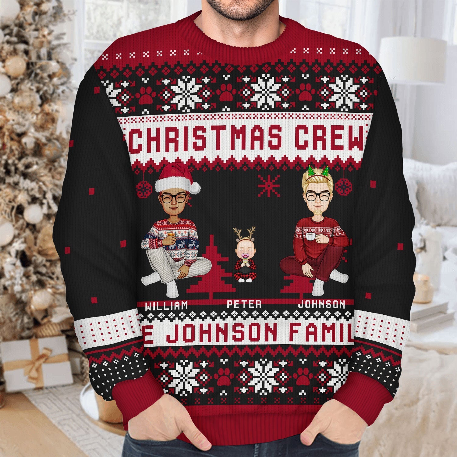 Christmas Crew - Gift For Family - Personalized Unisex Ugly Sweater