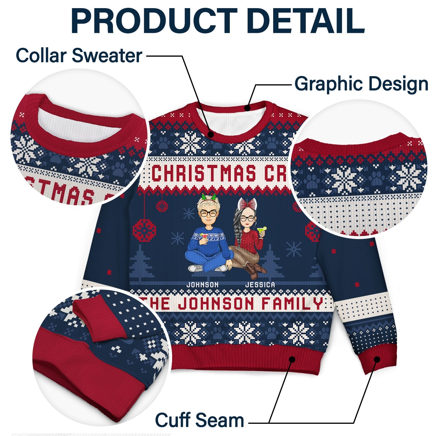 Christmas Crew - Gift For Family - Personalized Unisex Ugly Sweater