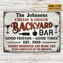 Personalized Backyard Bar Where Memories Are Made Custom Classic Metal Signs