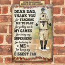 Personalized Baseball Dad And Child Thank You Custom Classic Metal Signs