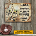 Personalized Baseball Dad And Child Thank You Dad Custom Kids Custom Classic Metal Signs