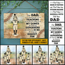 Personalized Baseball Dad And Child Thank You Dad Custom Wood Rectangle Sign