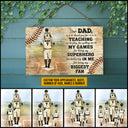 Personalized Baseball Dad And Child Thank You Dad Custom Wood Rectangle Sign