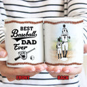 Personalized Baseball Dad And Child Thank You Dad Custom Mug