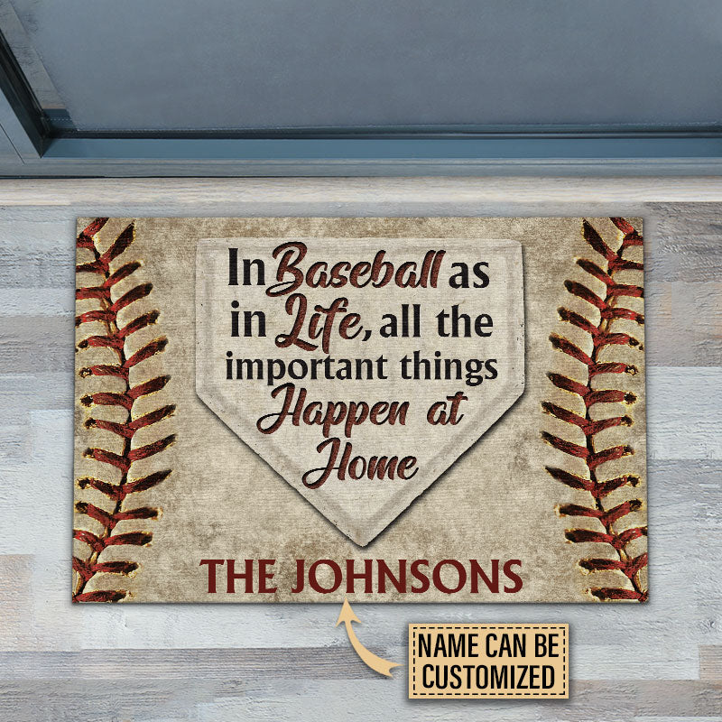 Personalized Baseball Happen At Home Custom Doormat