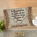 Personalized Baseball Happen At Home Custom Doormat