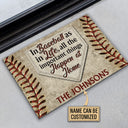 Personalized Baseball Happen At Home Custom Doormat