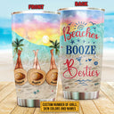 Personalized Beach Bestie Beaches Booze Besties Custom Tumbler