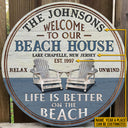 Personalized Beach House Life Is Better Custom Wood Circle Sign