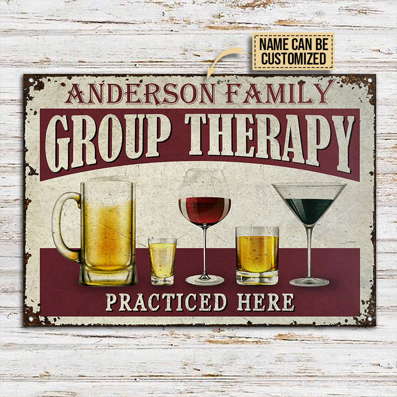 Personalized Beer Group Therapy Customized Classic Metal Signs