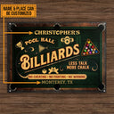 Personalized Billiards Pool Hall Custom Classic Metal Signs