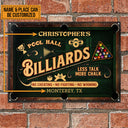 Personalized Billiards Pool Hall Custom Classic Metal Signs