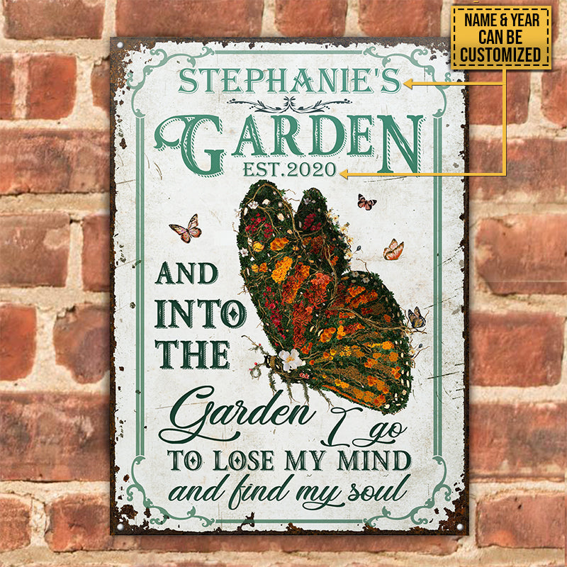 Personalized Butterfly Garden And Into Customized Classic Metal Signs