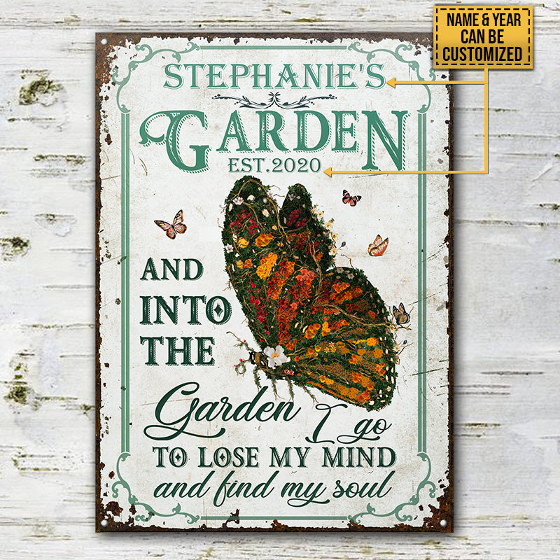 Personalized Butterfly Garden And Into Customized Classic Metal Signs