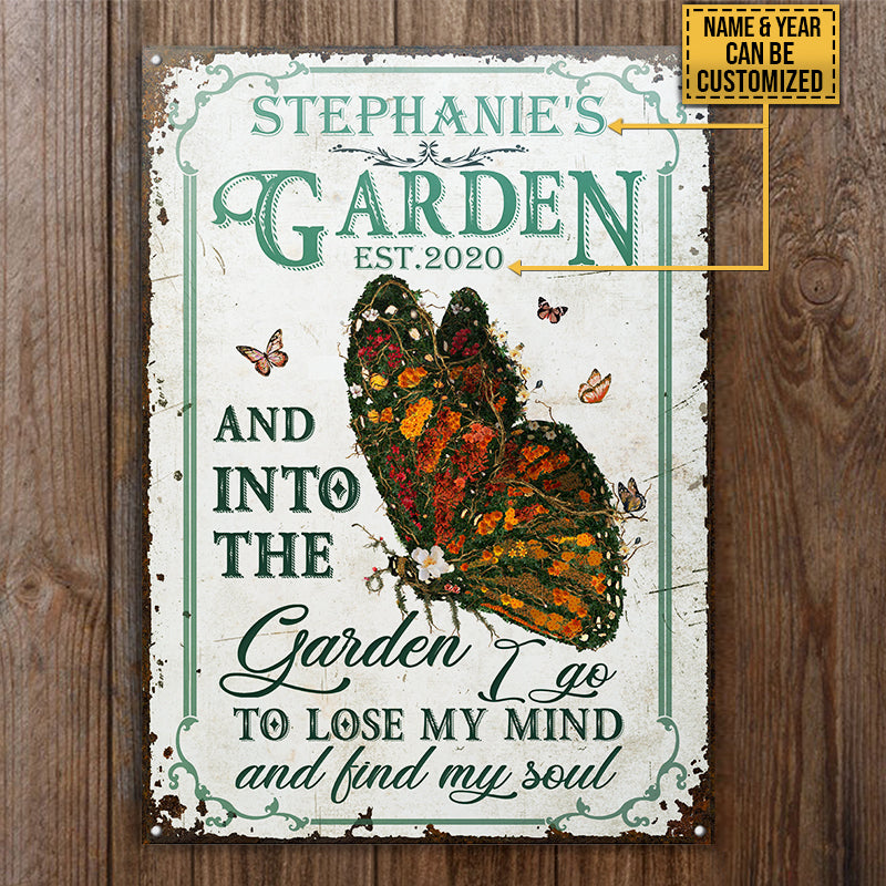 Personalized Butterfly Garden And Into Customized Classic Metal Signs