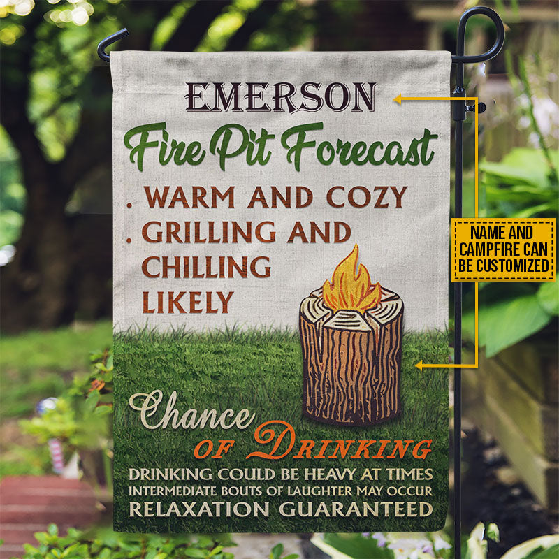 Personalized Camping Fire Pit Forecast Custom Flag