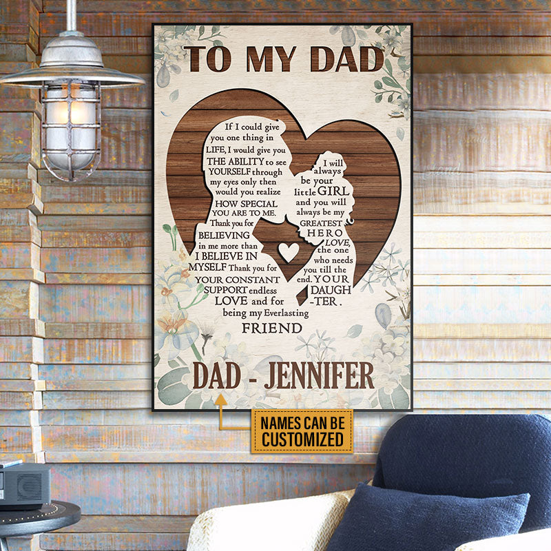 Personalized Dad Gift From Daughter To My Dad Custom Poster