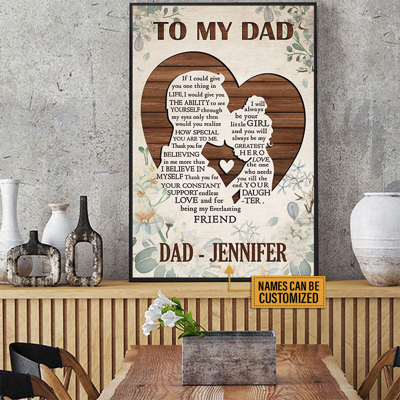 Personalized Dad Gift From Daughter To My Dad Custom Poster