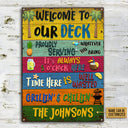 Personalized Deck Grillin and Chillin Custom Classic Metal Signs