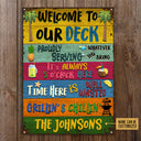 Personalized Deck Grillin and Chillin Custom Classic Metal Signs