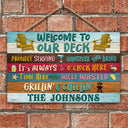 Personalized Deck Welcome Proudly Serving Custom Wood Rectangle Sign