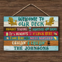 Personalized Deck Welcome Proudly Serving Custom Wood Rectangle Sign