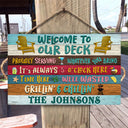 Personalized Deck Welcome Proudly Serving Custom Wood Rectangle Sign