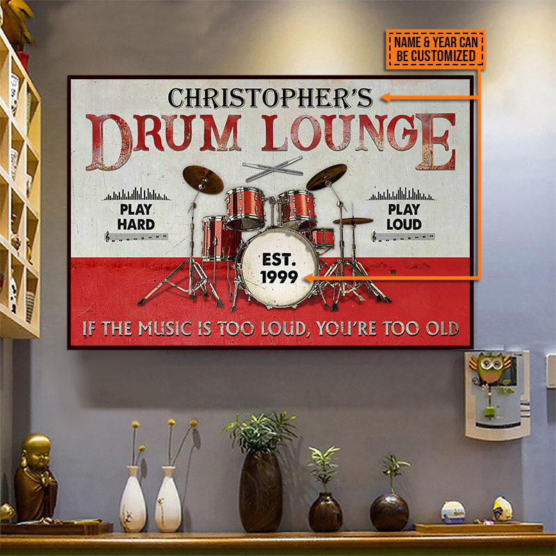 Personalized Drum Lounge Play Hard Play Loud Customized Poster & Canvas