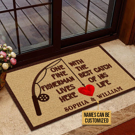 Personalized Fishing One Great Fisherman Custom Doormat